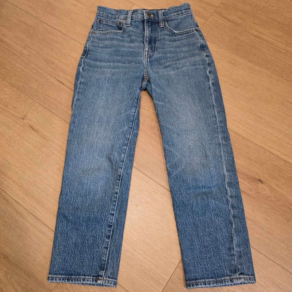 Madewell Classic Straight Jean Medium Wash High Rise Petite 24P Denim Blue